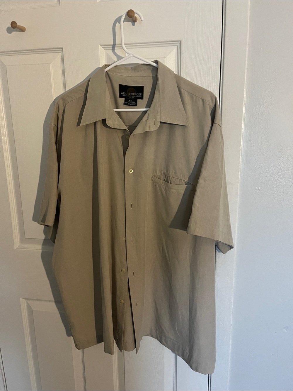 Weatherproof Men's Short Sleeve Button-Down Shirt - Taupe Size XXL